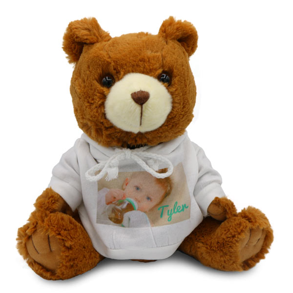 Photo personalized teddy bear with custom sweatshirt